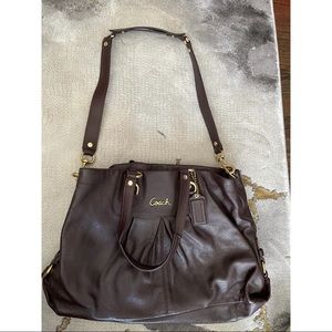 Brown leather Coach bag